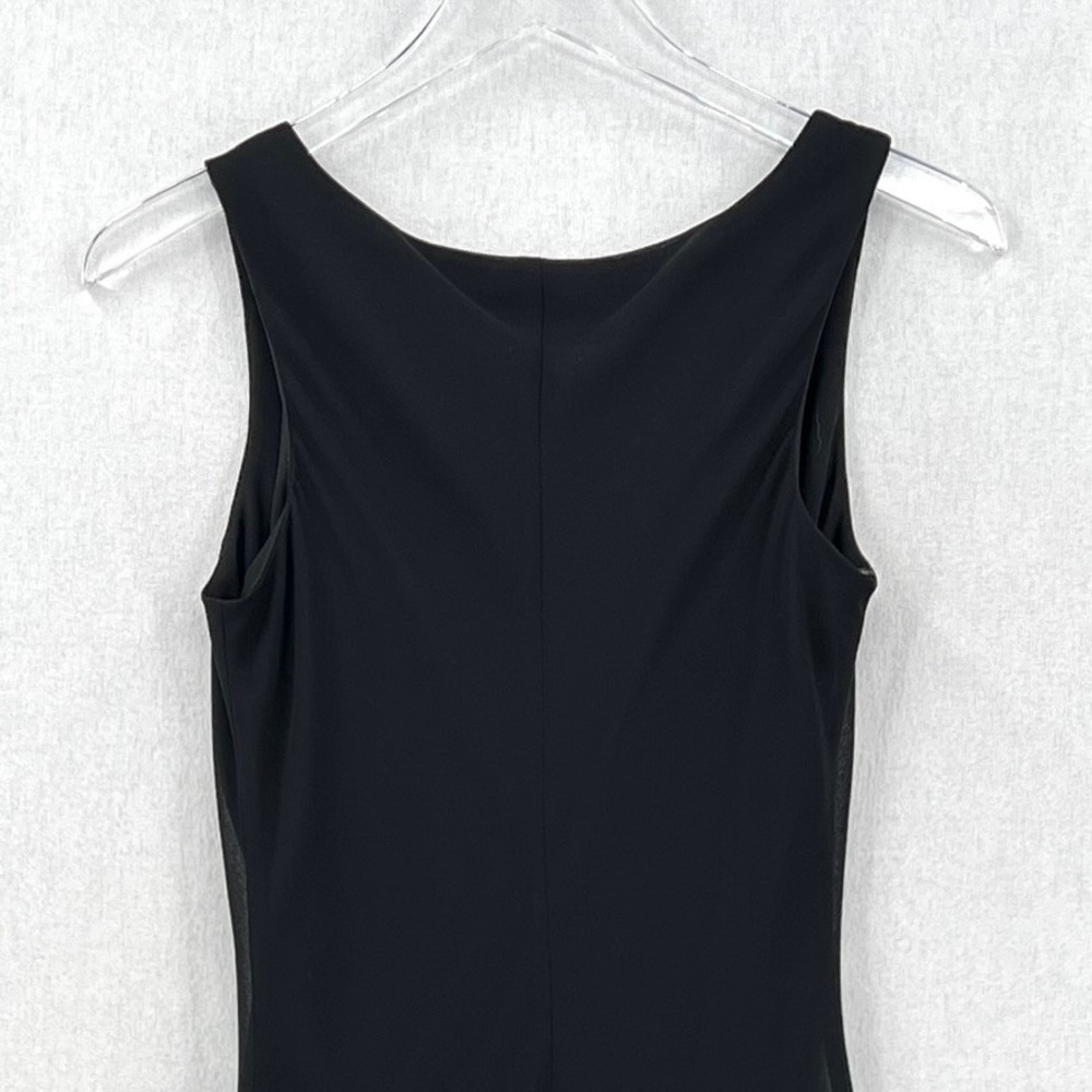 JOSEPH RIBKOFF Vintage Cowl Neck Ruffle Dress Womens 4 Black Party Cocktail Y2K - Picture 9 of 15